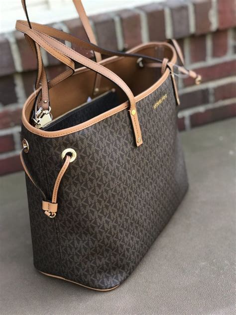 michael michael kors jet set logo macbook travel tote brown|michael kors tote bag.